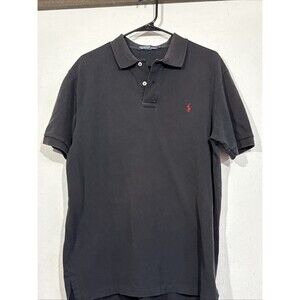 Polo Ralph Lauren Men L Black Polo Shirt Red Pony Logo